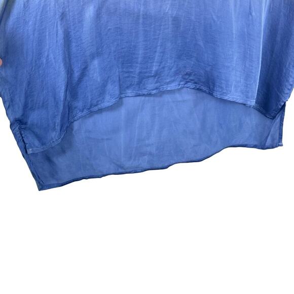 New CHASER Silky Satin Short Sleeve V-Neck Boxy Tee Prism Dye Rainbow Sz S - Picture 5 of 11